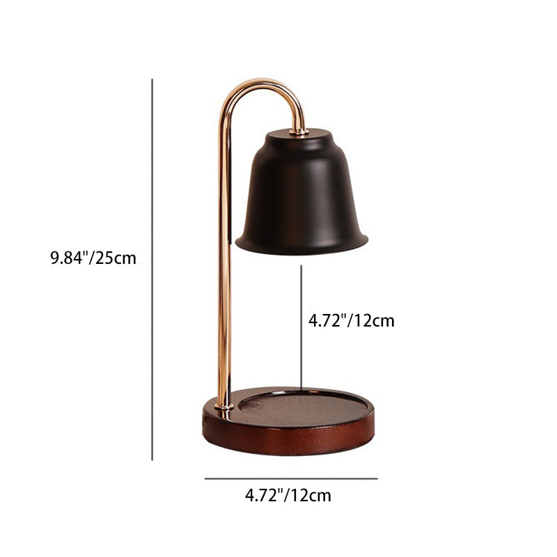 Modern Minimalist Round Cone Iron Wood 1-Light Melting Wax Table Lamp For Bedroom