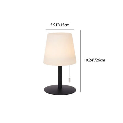 Modern Minimalist Waterproof Solar Round PE Hardware LED Table Lamp For Outdoor