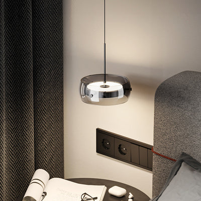 Contemporary Scandinavian Round Cylinder Iron Aluminum Glass LED Wall Sconce Lamp For Bedroom