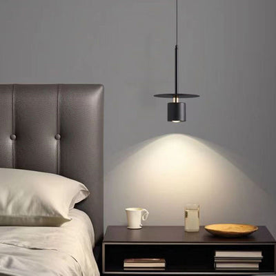 Contemporary Scandinavian Round Iron 1-Light Pendant Light For Bedroom