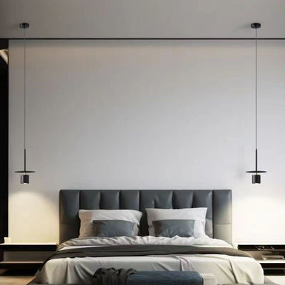 Contemporary Scandinavian Round Iron 1-Light Pendant Light For Bedroom