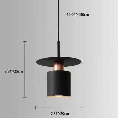 Contemporary Scandinavian Round Iron 1-Light Pendant Light For Bedroom