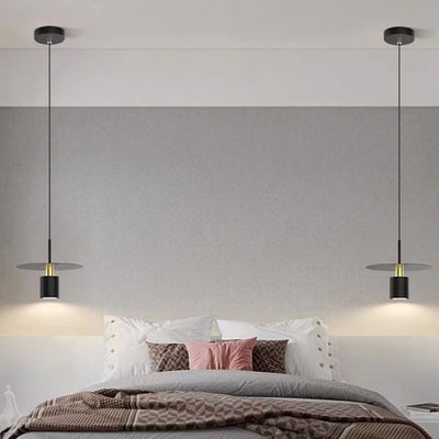 Contemporary Scandinavian Round Iron 1-Light Pendant Light For Bedroom