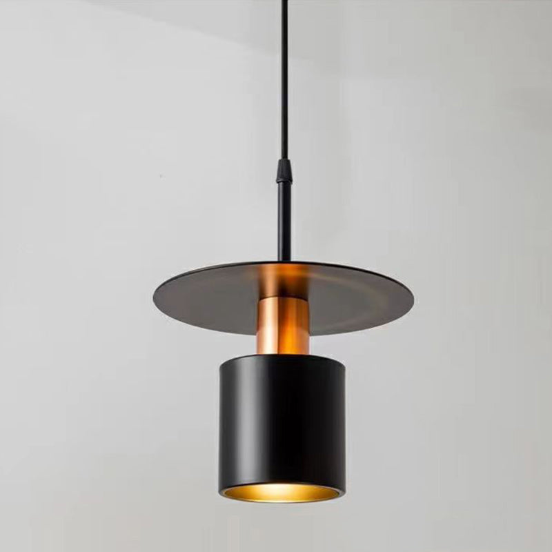 Contemporary Scandinavian Round Iron 1-Light Pendant Light For Bedroom