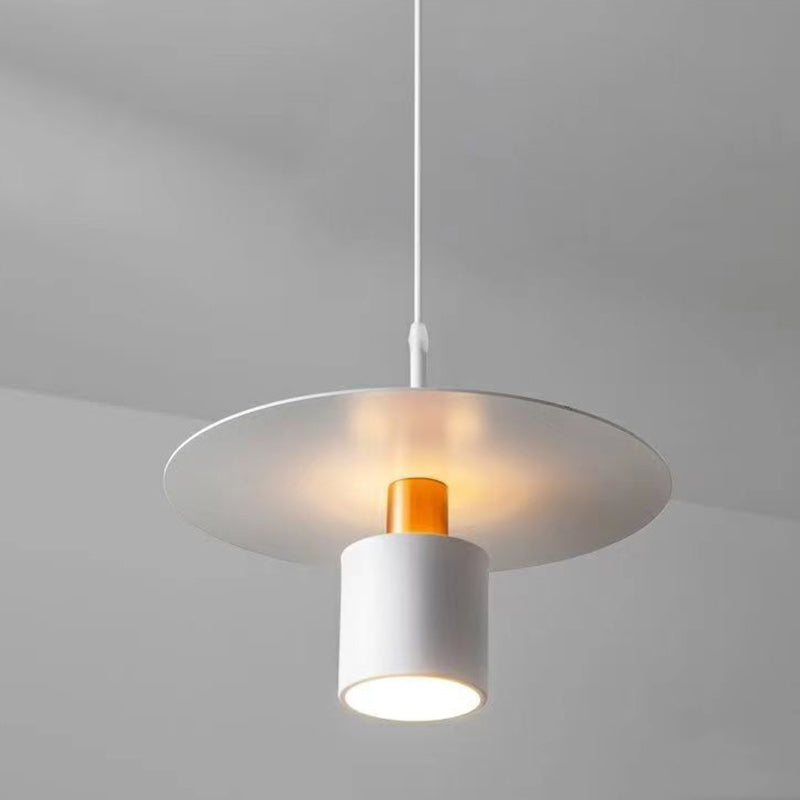 Contemporary Scandinavian Round Iron 1-Light Pendant Light For Bedroom