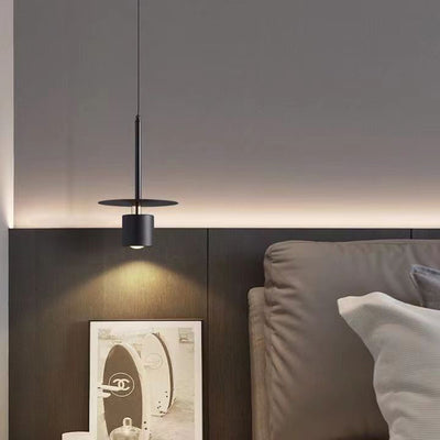 Contemporary Scandinavian Round Iron 1-Light Pendant Light For Bedroom