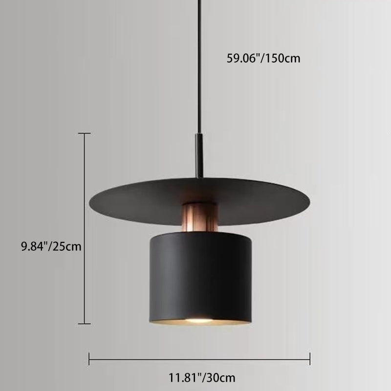 Contemporary Scandinavian Round Iron 1-Light Pendant Light For Bedroom