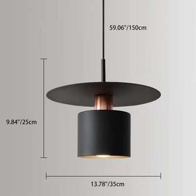 Contemporary Scandinavian Round Iron 1-Light Pendant Light For Bedroom