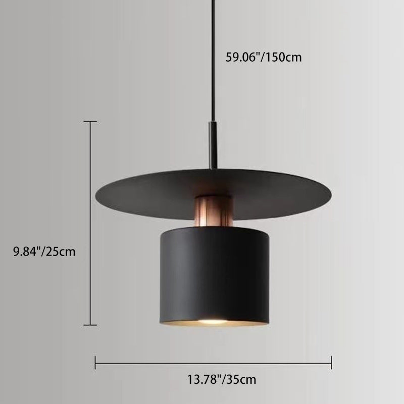 Contemporary Scandinavian Round Iron 1-Light Pendant Light For Bedroom