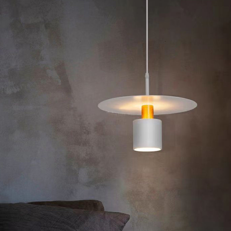 Contemporary Scandinavian Round Iron 1-Light Pendant Light For Bedroom