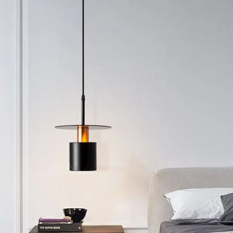 Contemporary Scandinavian Round Iron 1-Light Pendant Light For Bedroom