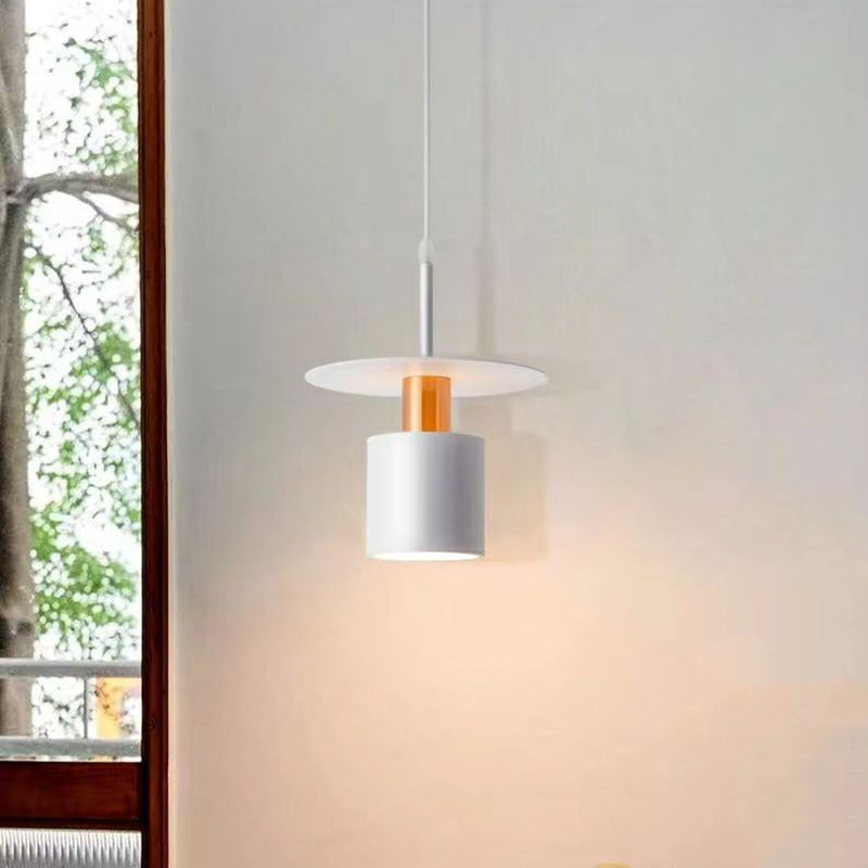 Contemporary Scandinavian Round Iron 1-Light Pendant Light For Bedroom