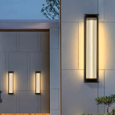 Modern Minimalist Rectangular Stainless Steel Acrylic LED Wall Sconce Lamp For Outdoor