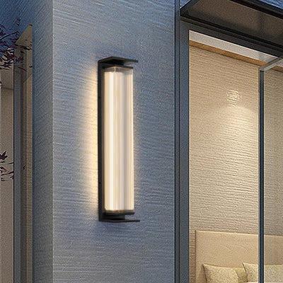 Modern Minimalist Rectangular Stainless Steel Acrylic LED Wall Sconce Lamp For Outdoor