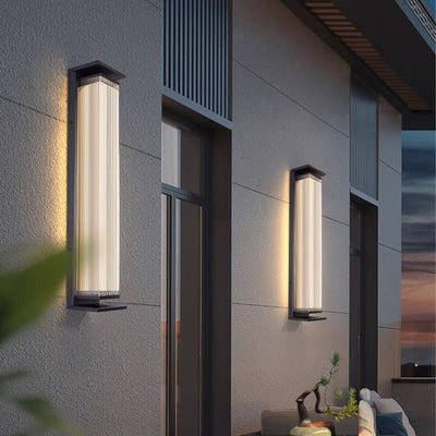 Modern Minimalist Rectangular Stainless Steel Acrylic LED Wall Sconce Lamp For Outdoor