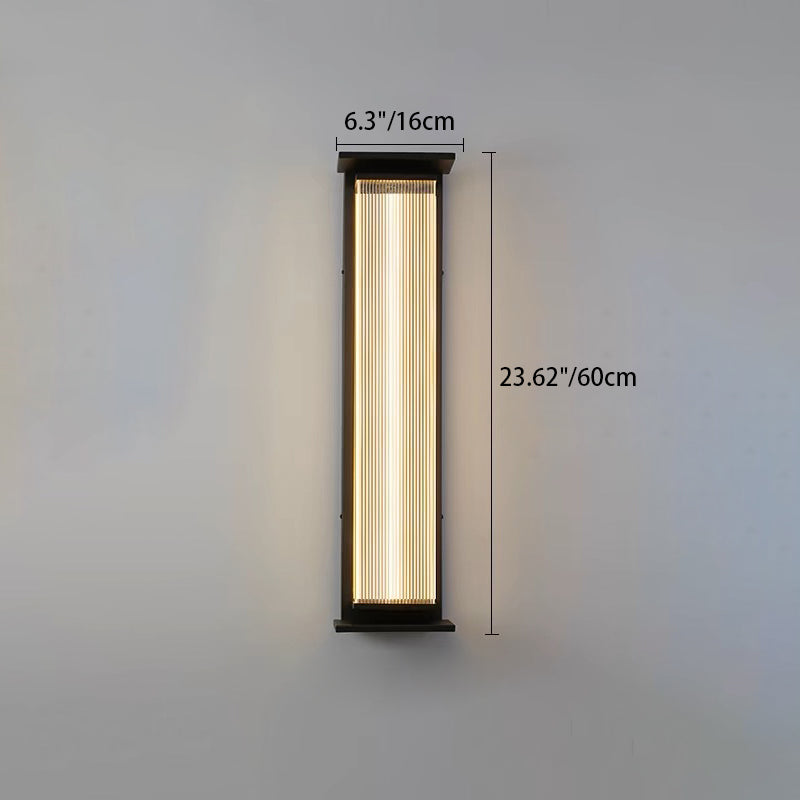 Modern Minimalist Rectangular Stainless Steel Acrylic LED Wall Sconce Lamp For Outdoor