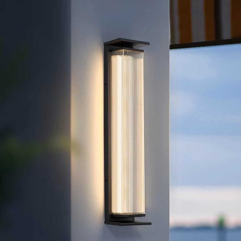 Modern Minimalist Rectangular Stainless Steel Acrylic LED Wall Sconce Lamp For Outdoor