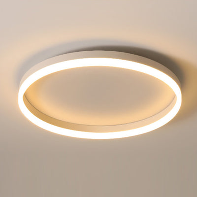 Modern Minimalist Round Iron Aluminum Acrylic LED Flush Mount Ceiling Light For Bedroom