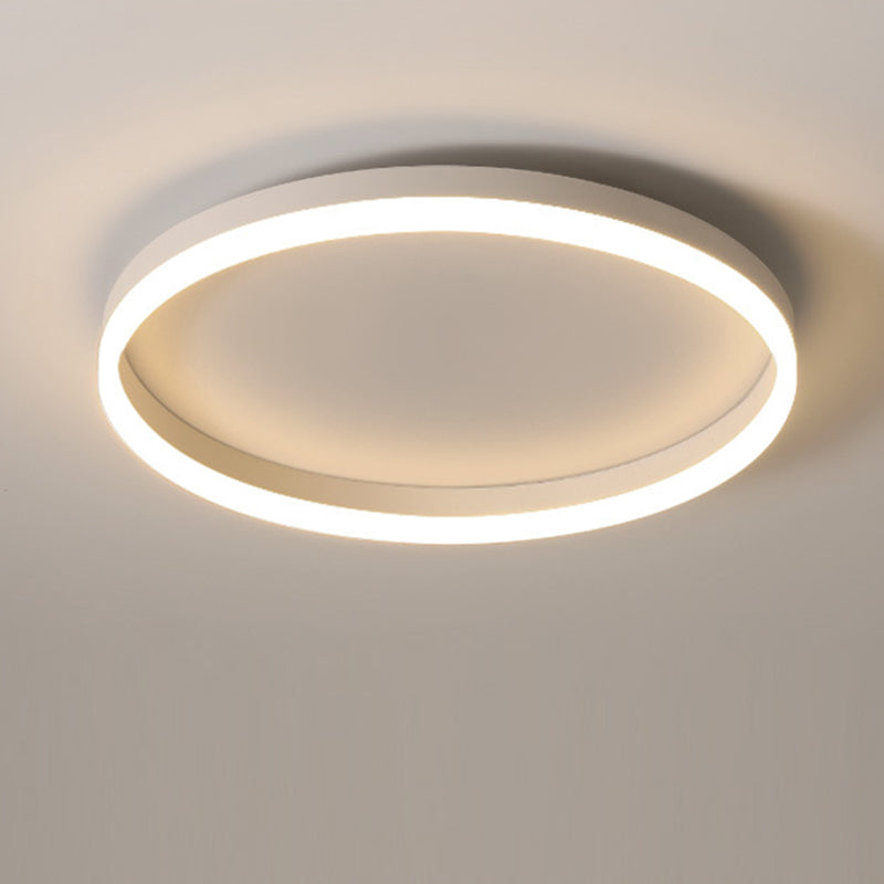 Modern Minimalist Round Iron Aluminum Acrylic LED Flush Mount Ceiling Light For Bedroom