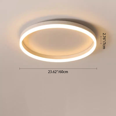 Modern Minimalist Round Iron Aluminum Acrylic LED Flush Mount Ceiling Light For Bedroom