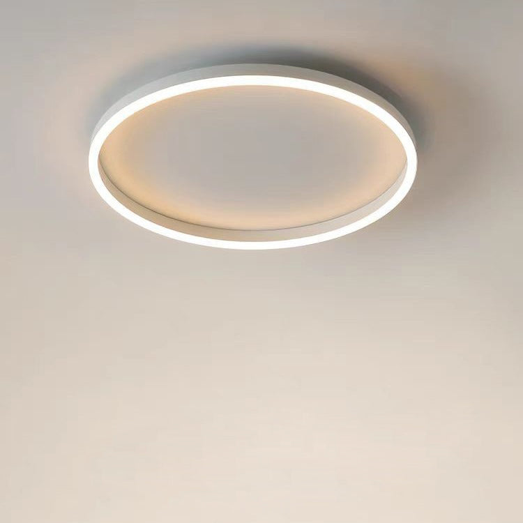 Modern Minimalist Round Iron Aluminum Acrylic LED Flush Mount Ceiling Light For Bedroom