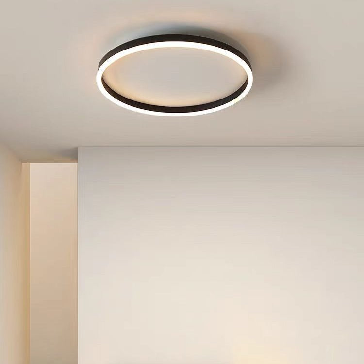 Modern Minimalist Round Iron Aluminum Acrylic LED Flush Mount Ceiling Light For Bedroom