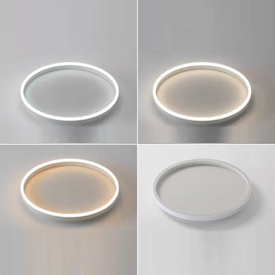 Modern Minimalist Round Iron Aluminum Acrylic LED Flush Mount Ceiling Light For Bedroom