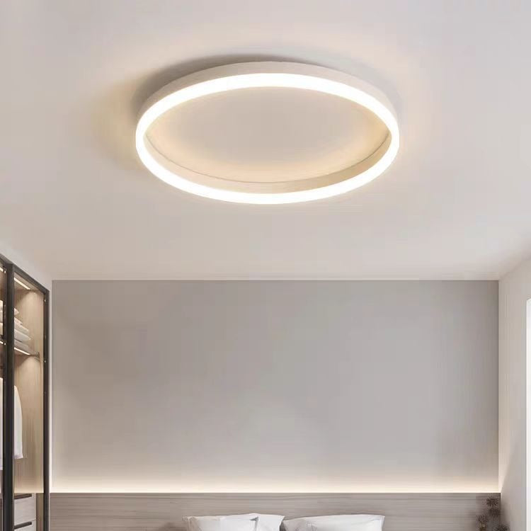 Modern Minimalist Round Iron Aluminum Acrylic LED Flush Mount Ceiling Light For Bedroom