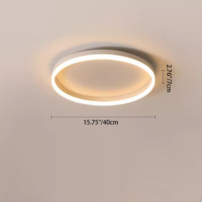 Modern Minimalist Round Iron Aluminum Acrylic LED Flush Mount Ceiling Light For Bedroom