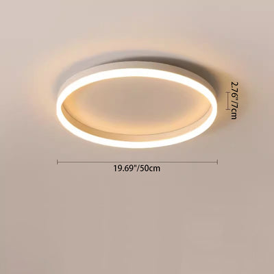 Modern Minimalist Round Iron Aluminum Acrylic LED Flush Mount Ceiling Light For Bedroom