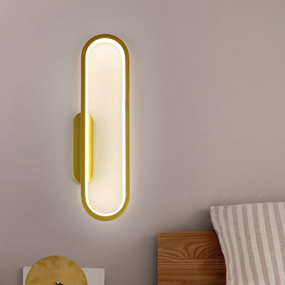 Modern Minimalist Oval Linear Hardware Acrylic LED Wall Sconce Lamp For Bedroom