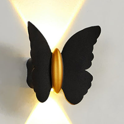 Contemporary Creative Waterproof Butterfly Aluminum Optical Lens LED Wall Sconce Lamp For Outdoor