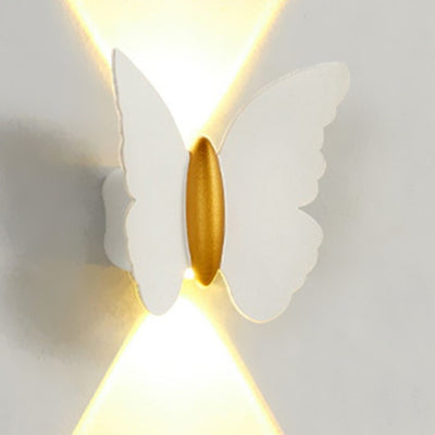 Contemporary Creative Waterproof Butterfly Aluminum Optical Lens LED Wall Sconce Lamp For Outdoor