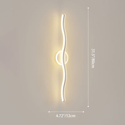 Modern Minimalist Wave Linear Iron Aluminum LED Wall Sconce Lamp For Living Room