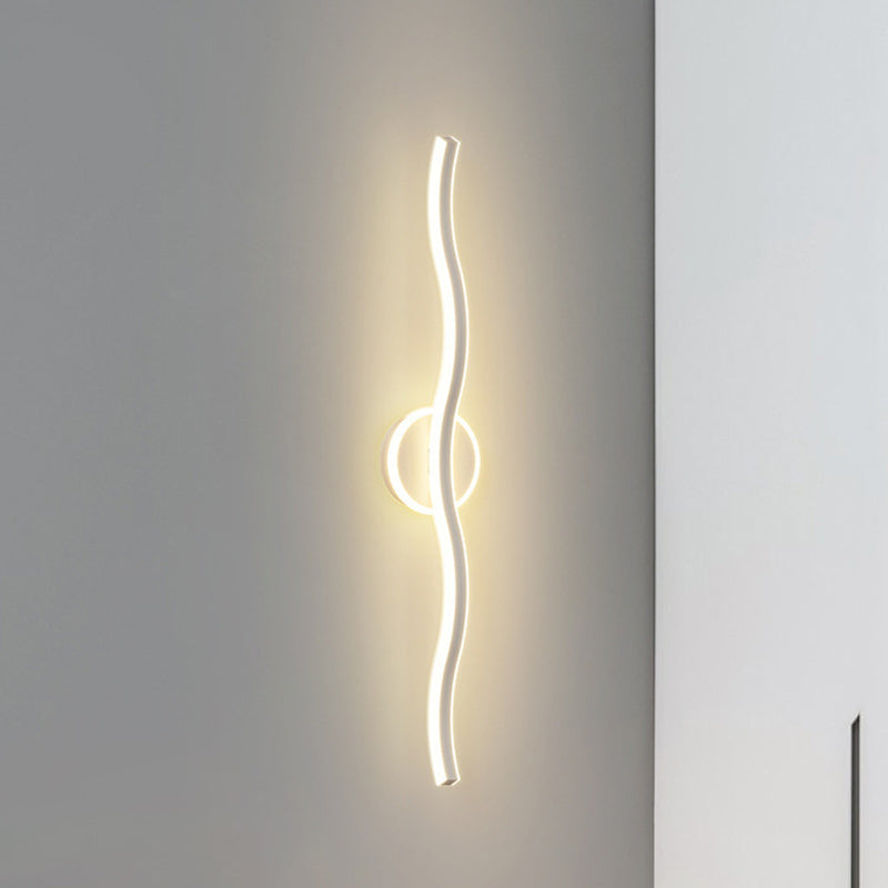 Modern Minimalist Wave Linear Iron Aluminum LED Wall Sconce Lamp For Living Room