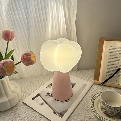 Contemporary Creative USB Flower Pumpkin Round Cone Ceramic Plastic LED Table Lamp For Bedroom