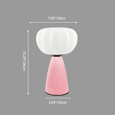 Contemporary Creative USB Flower Pumpkin Round Cone Ceramic Plastic LED Table Lamp For Bedroom