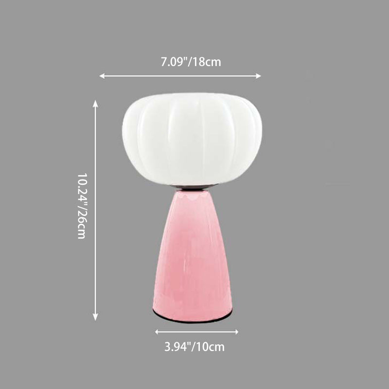 Contemporary Creative USB Flower Pumpkin Round Cone Ceramic Plastic LED Table Lamp For Bedroom