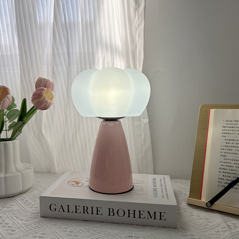 Contemporary Creative USB Flower Pumpkin Round Cone Ceramic Plastic LED Table Lamp For Bedroom