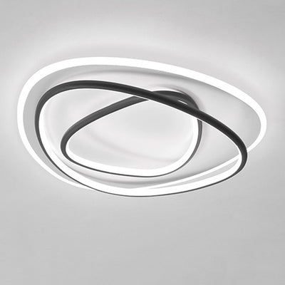 Modern Minimalist Irregular Round Aluminum Silicone LED Flush Mount Ceiling Light For Bedroom