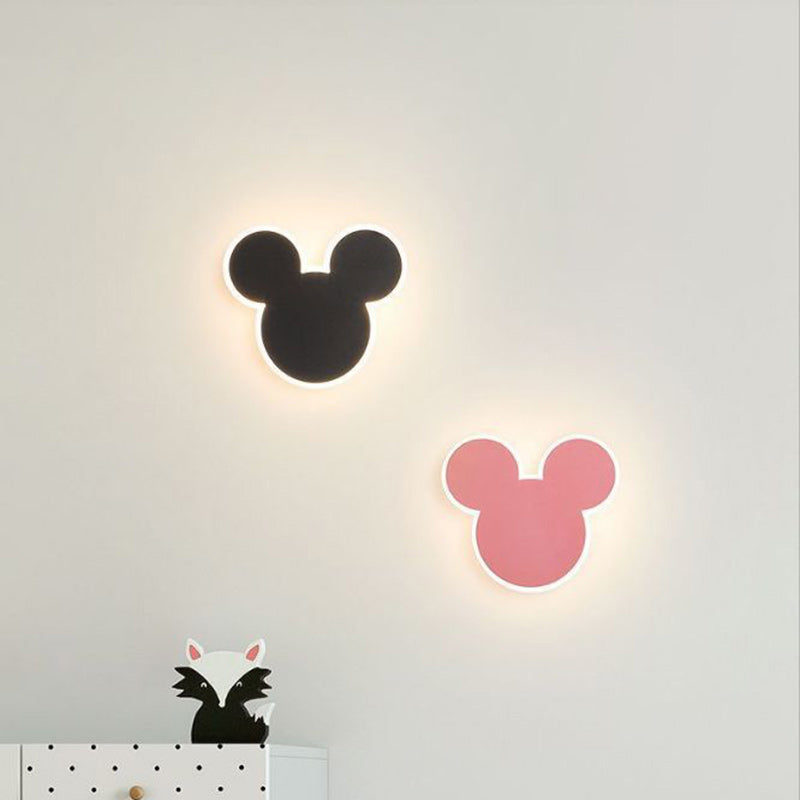 Contemporary Creative Cartoon Round Iron LED Wall Sconce Lamp For Bedroom