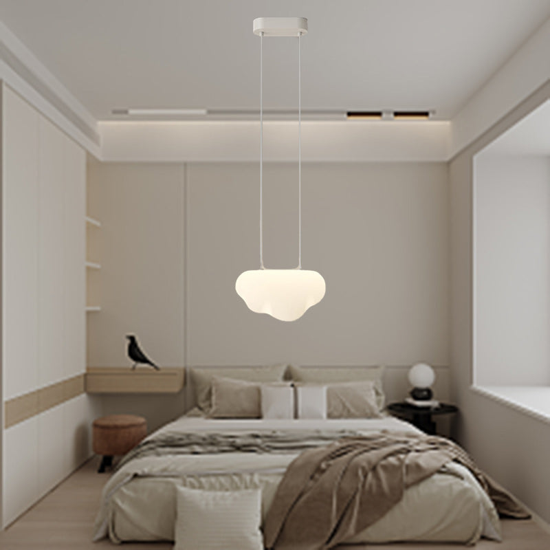 Contemporary Scandinavian Cream Cloud Star Moon PE Iron LED Pendant Light For Bedroom