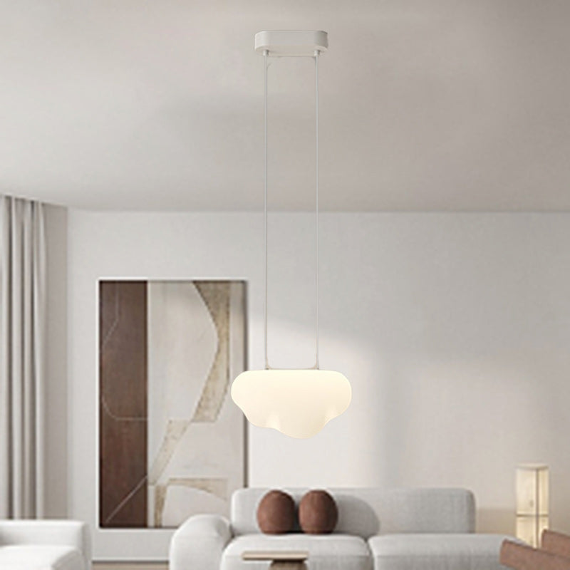 Contemporary Scandinavian Cream Cloud Star Moon PE Iron LED Pendant Light For Bedroom