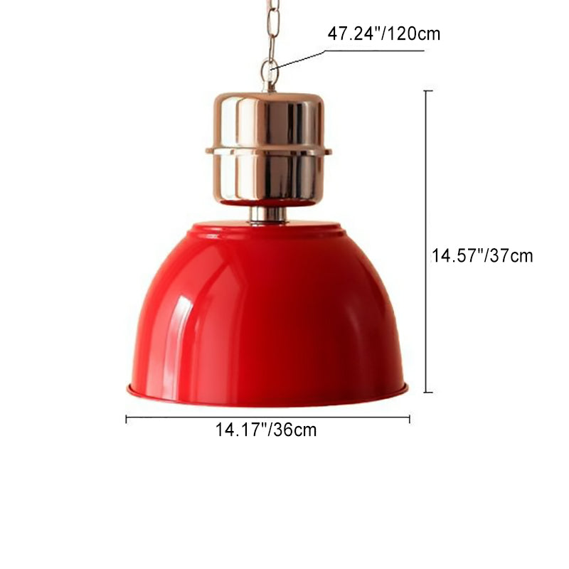 Contemporary Industrial Round Cone Iron Aluminum 1-Light Pendant Light For Dining Room