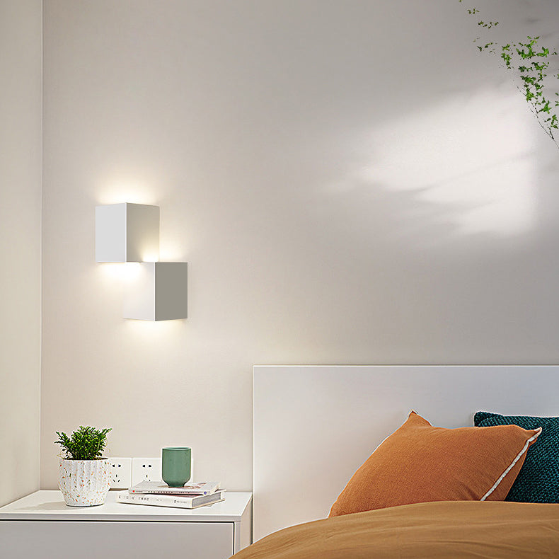 Modern Minimalist Square Triangle Iron Acrylic LED Wall Sconce Lamp For Bedroom