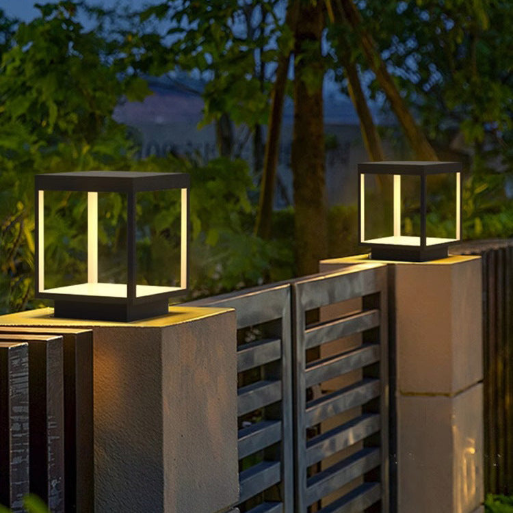 Modern Minimalist Waterproof Square Iron Acrylic LED Outdoor Light For Outdoor