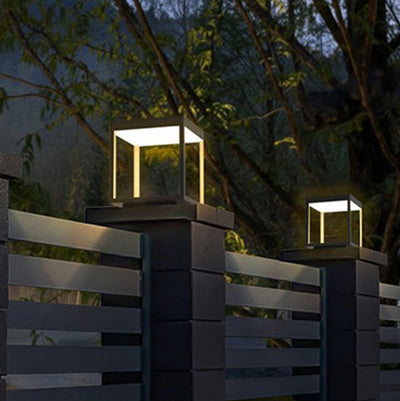 Modern Minimalist Waterproof Square Iron Acrylic LED Outdoor Light For Outdoor