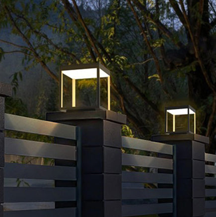 Modern Minimalist Waterproof Square Iron Acrylic LED Outdoor Light For Outdoor