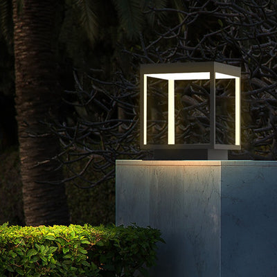 Modern Minimalist Waterproof Square Iron Acrylic LED Outdoor Light For Outdoor