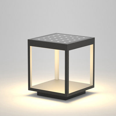 Modern Minimalist Solar Waterproof Square Iron Acrylic LED Outdoor Light For Outdoor